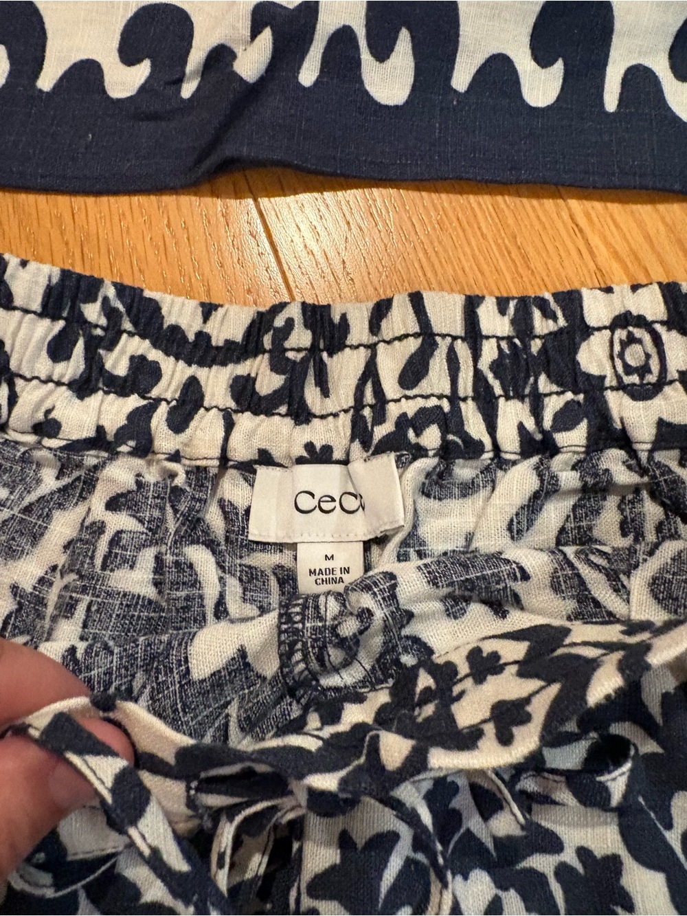 NWOT Cece Navy & White Linen Blend Set Sz Med - Picture 3 of 6
